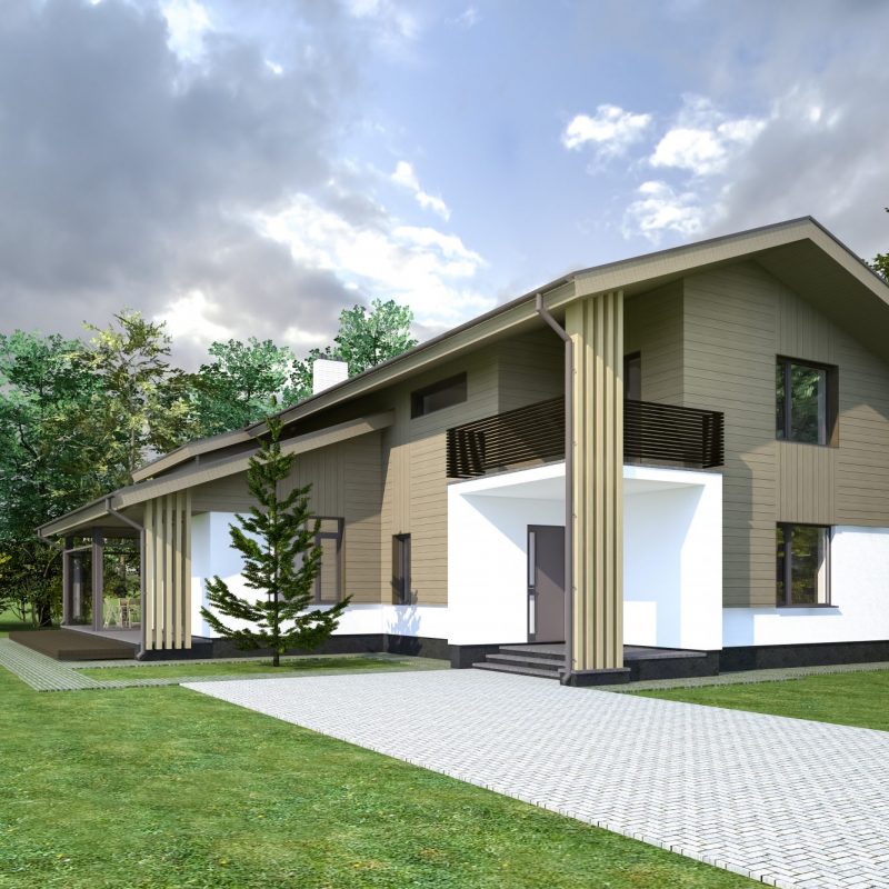 extension en ossature bois de 20m2 pour agrandir la surface habitable et créer un salon en Haute Savoie